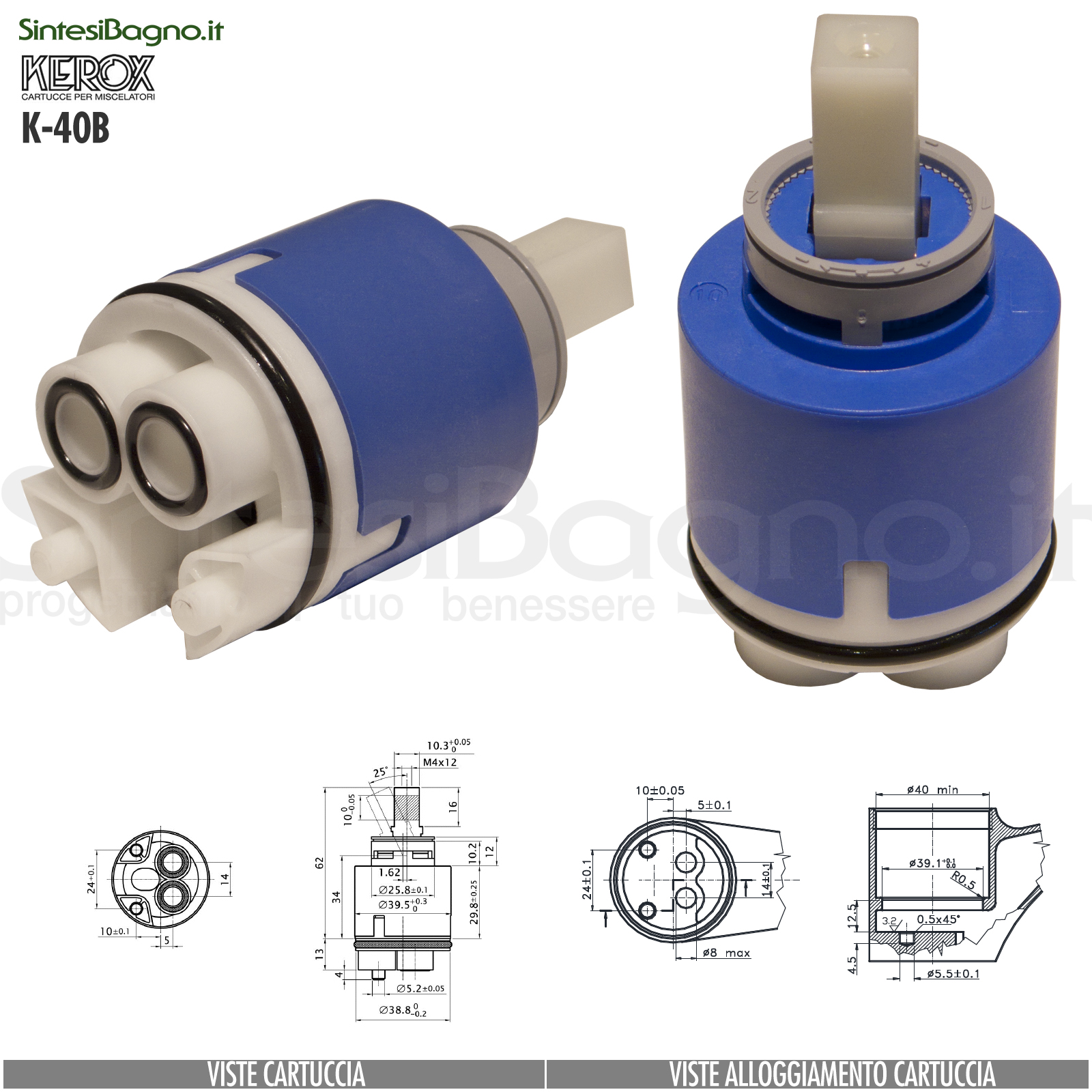 K40B-cartuccia-di-ricambio-KEROX-a-dischi-ceramici-per-miscelatore-monocomando-modello-K-40B